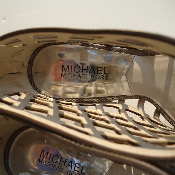 SIZE 8M. MICHAEL Michael Kors Yvonne cage heels booties - Picture 11 of 16